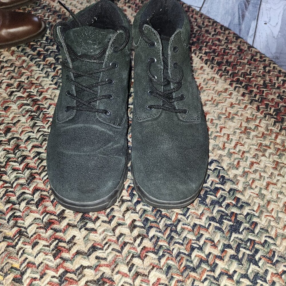 Lands End black suede lace up boots